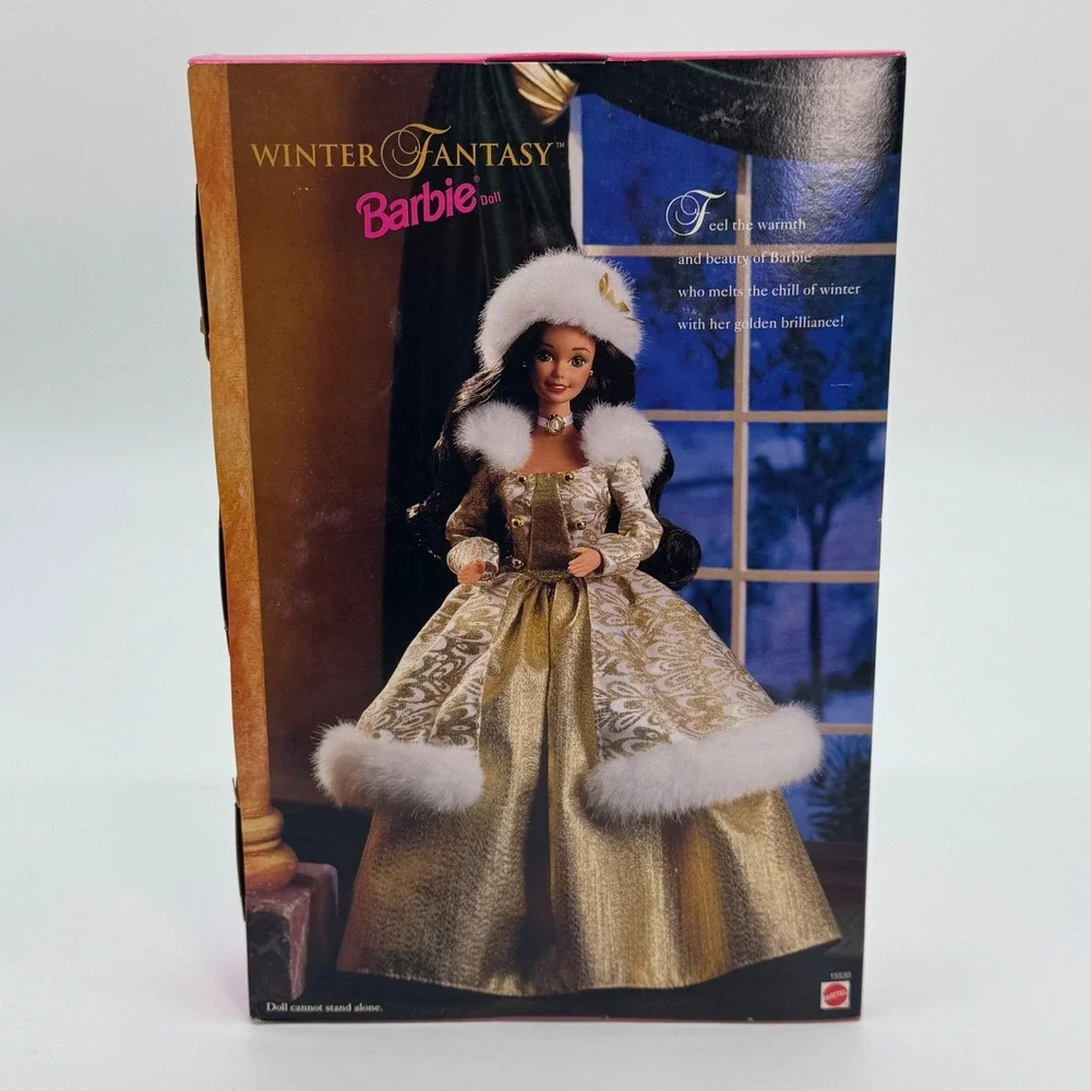 Mattel Winter Fantasy Barbie Special Edition 1995 Brunette Gold Gown 15530 NIB
